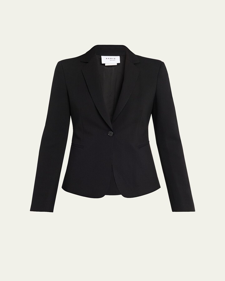 Akris Punto Wool Jersey Tailored Blazer Jacket