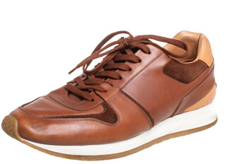 Louis Vuitton Black/Brown Leather and Monogram Canvas Slalom Low-Top  Sneakers Size 41 Louis Vuitton
