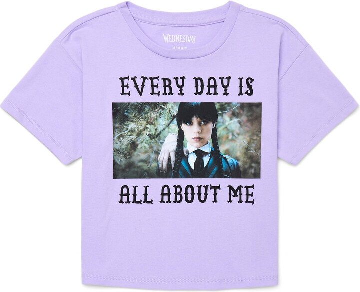 Wednesday Addams Girls Halloween Short Sleeve Graphic T-Shirt, Sizes 4-16