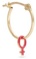 Thumbnail for your product : Alison Lou Enamel & Yellow-gold Girl Power Single Earring - Womens - Gold