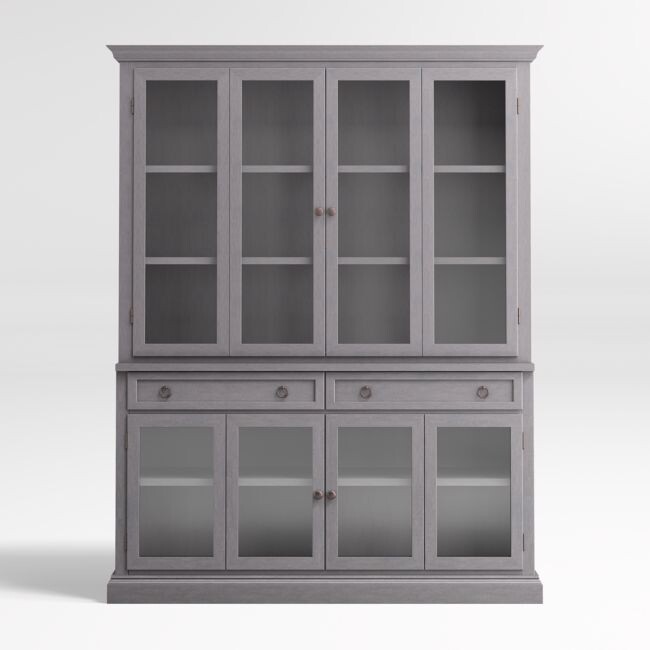 Cameo Dove Grey 2-Piece Entertainment Center with Glass Doors
