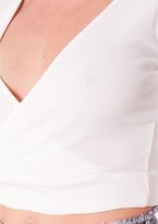 Thumbnail for your product : Missy Empire Alexa Cream Long Sleeve Cropped Wrap Top