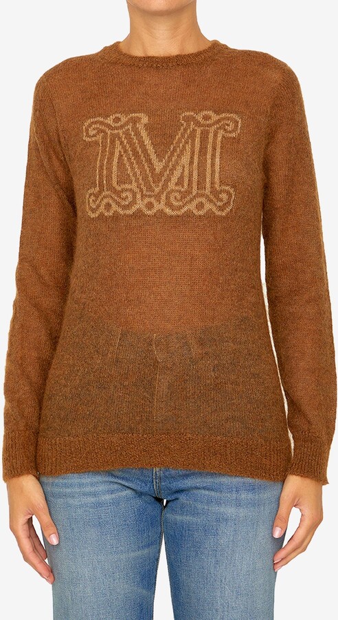 Max Mara Logo Mohair Knitted Sweater - ShopStyle