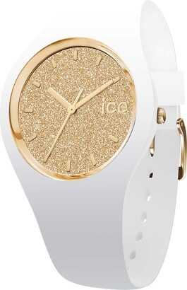 Ice Watch Ice-Watch - ICE glitter White Gold - Women's wristwatch with silicon strap - 001345 (Small)