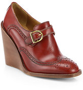 Thumbnail for your product : See by Chloe Rickie Leather Oxford Wedges