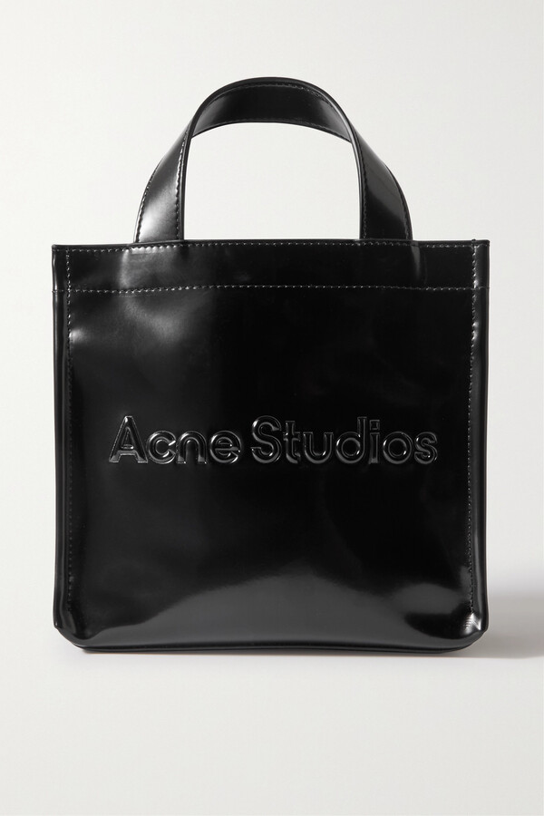 Acne Studios Mini Embossed Faux Patent-leather Tote - Black