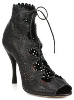 Thumbnail for your product : Tabitha Simmons Bonai Perforated Leather Lace-Up Booties