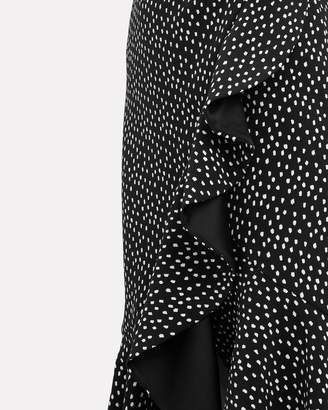 Jonathan Simkhai Speckle Print Asymmetrical Ruffle Dress