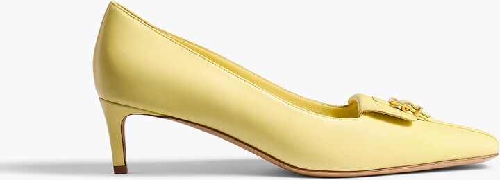 Celia Pocket Pump in Pale Yellow Vintage Calf Leather