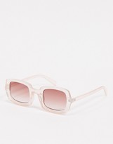 Thumbnail for your product : A. J. Morgan AJ Morgan oversized square sunglasses in clear pink