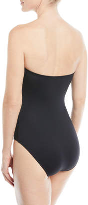 Dakota CUSHNIE One-Piece Solid Swimsuit with Cutout Ring Front