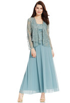 Thumbnail for your product : Patra Sleeveless Metallic Lace Gown and Jacket