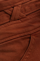 Thumbnail for your product : J Brand Cropped Frayed High-rise Wide-leg Jeans