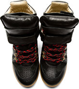 Thumbnail for your product : Isabel Marant Black Leather & Suede Wedge Sneakers