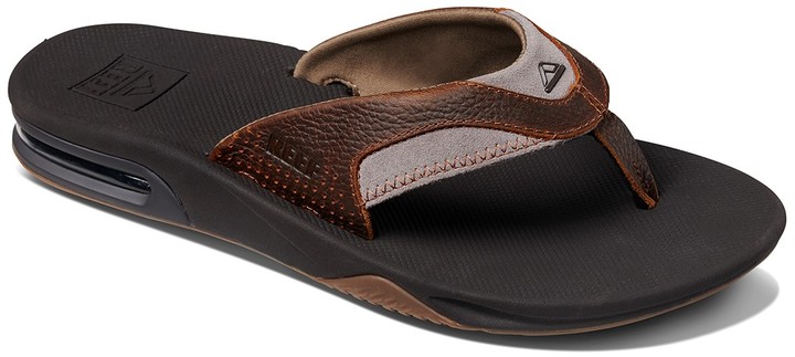 reef men's leather fanning flip flops