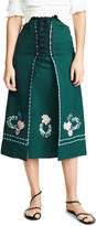 Thumbnail for your product : Vilshenko Vilshenko Ginny Embroidered Lace Up Skirt