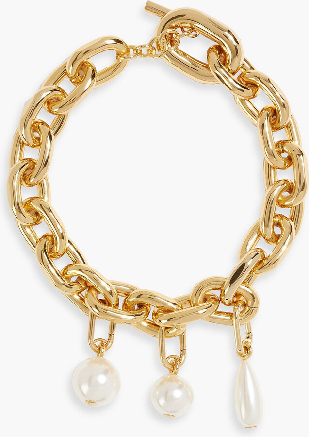 RABANNE Gold-tone faux pearl necklace