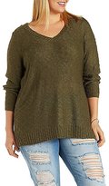 Thumbnail for your product : Charlotte Russe Plus Size V-Neck Pullover Sweater