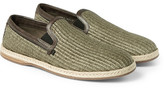 Thumbnail for your product : Dolce & Gabbana Leather-Lined Woven-Straw Espadrilles