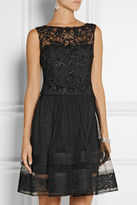 Thumbnail for your product : Notte by Marchesa 3135 Notte by Marchesa Lace-trimmed embellished tulle dress