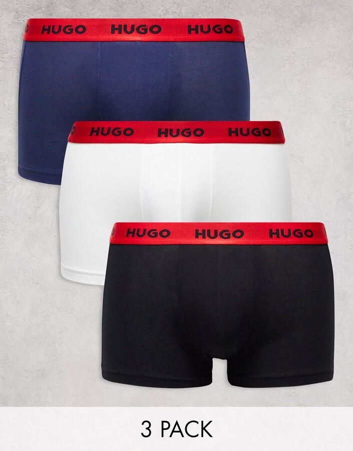 Hollister 5 pack trunks in navy/black/gray with all over logo - ShopStyle  Boxers