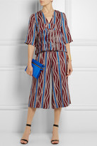 Thumbnail for your product : Suno Cropped printed washed-silk wide-leg pants