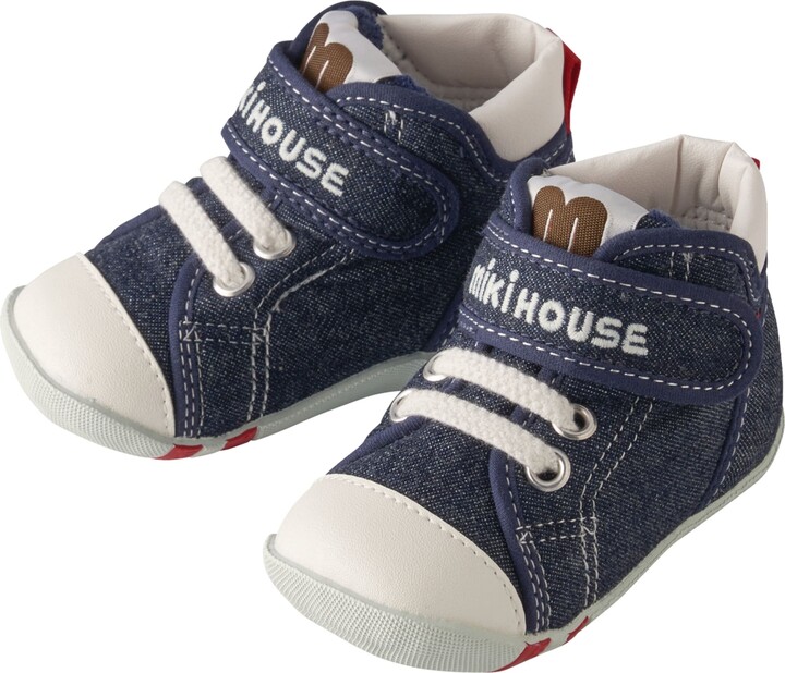 Miki House Canvas Logo Strap Sneakers