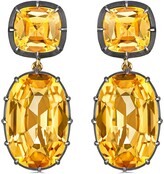 Thumbnail for your product : Fred Leighton 18kt Yellow Gold Cushion Citrine Double Pendant Earrings