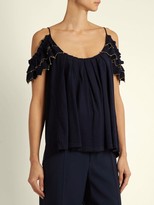 Thumbnail for your product : Alex Gore Browne Trapeze Wool And Cashmere-blend Top - Navy