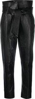 Thumbnail for your product : Veronica Beard Belted Faux Leather Trousers