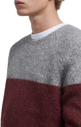 French Connection Men's Block Stripe Mohair Mix Jumper