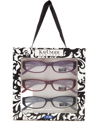 Kay Unger GlanceEyewear Women's Oval Matte Reader Glasses Set - Multiple Strengths Available