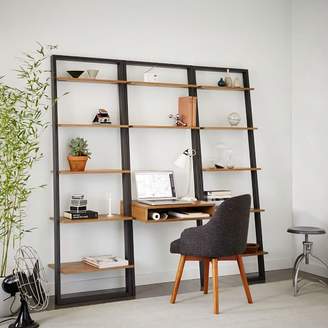 west elm Ladder Shelf Desk + Wide Bookshelf Set (Sand/Stone)