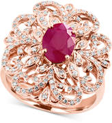 Thumbnail for your product : Effy Amoré by Certified Ruby (1-3/8 ct. t.w.) and Diamond (3/8 ct. t.w.) Statement Ring in 14k Rose Gold, Created for Macy's