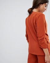 Thumbnail for your product : Vila pin stripe ruche sleeve tailored jacket