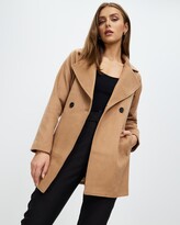 Thumbnail for your product : Atmos & Here Women's Brown Coats - Tori Wool Blend Belted Coat