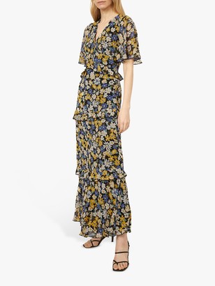 warehouse spot tiered maxi dress