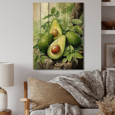 Rosalind Wheeler Fruit Lush Avocado I - Unframed Print on Wood