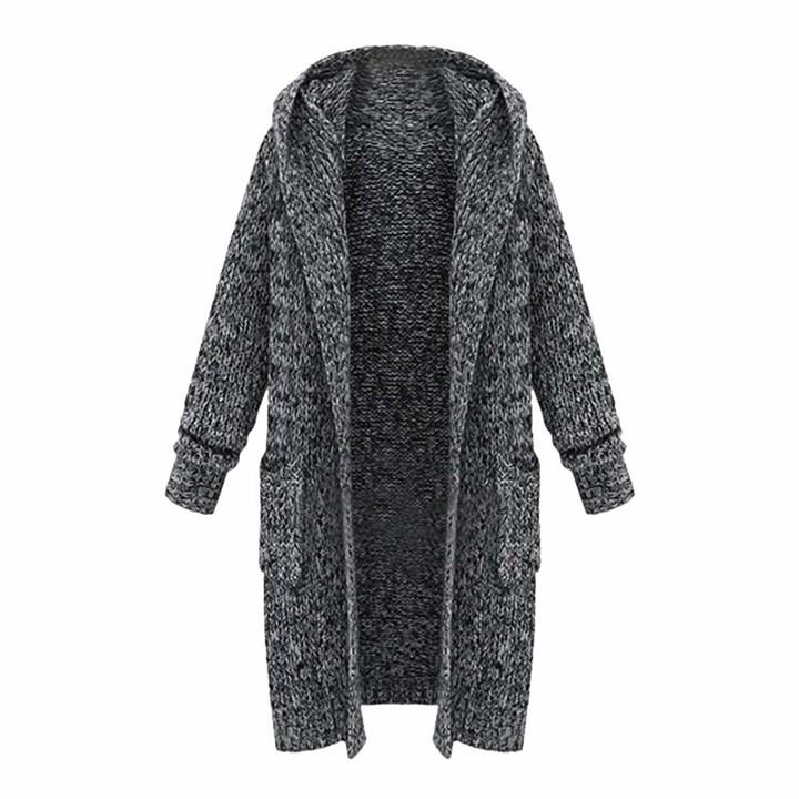 long black hooded cardigan womens