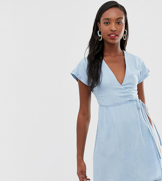 wrap dress denim