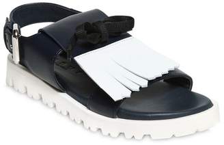 Marni Junior Nappa Leather Sandals W/ Fringe