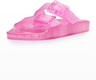 Balenciaga Mallorca Transparent Dual-Buckle Slide Sandals