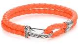Thumbnail for your product : John Hardy Classic Chain Silver Hook Station Leather Bracelet