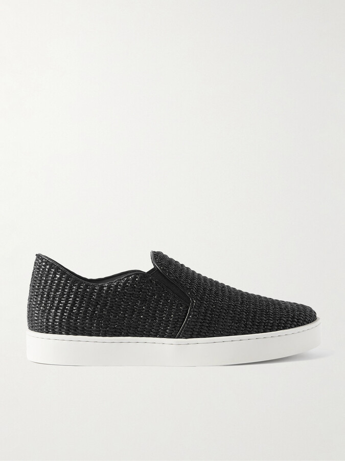 Manolo Blahnik Nadores Raffia Slip-On Sneakers