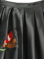 Thumbnail for your product : Choies Black Embroidery Floral Midi Skirt