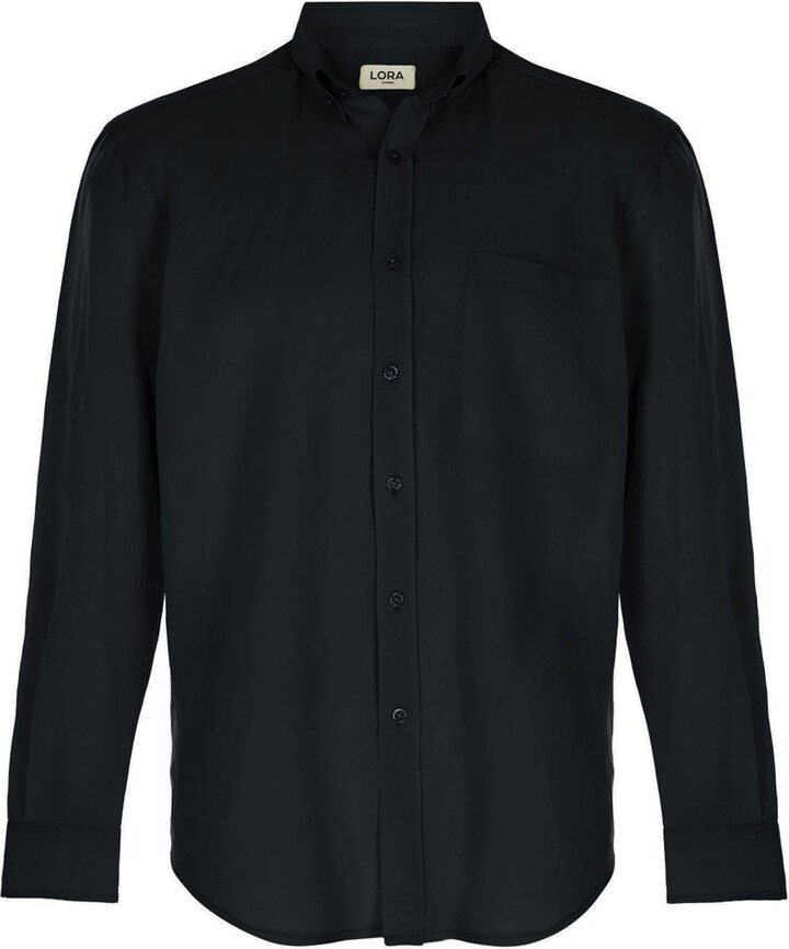 LORA - Bond Black Linen Shirt - ShopStyle
