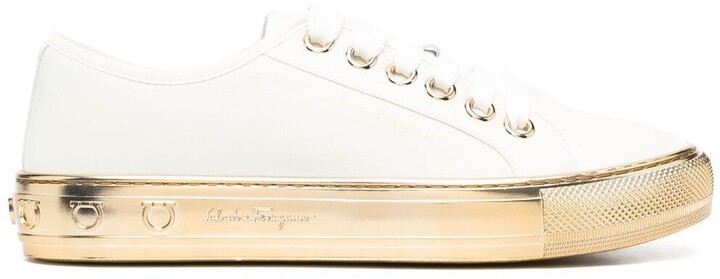 Salvatore Ferragamo Gancini low-top sneakers - ShopStyle