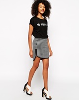 Thumbnail for your product : Vero Moda Grid Print Skirt With Zip Front