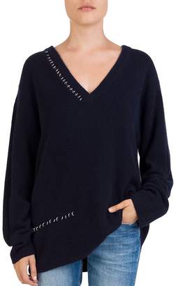 The Kooples Cashmere Ring-Trim Cutout Sweater