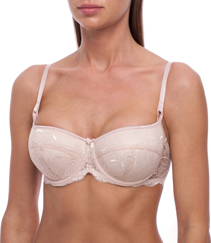 frugue Women's Push Up & Balcony Sexy Lace Padded Bra Beige 34 D - ShopStyle